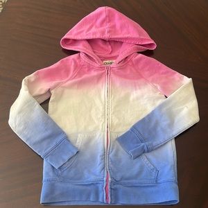 OshKosh B'gosh Pink White Blue Ombre Zip Hoodie